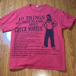 Chuck Norris 2006, red, large, t shirt